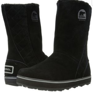 Sorel Glacy black suede waterproof boots 11
